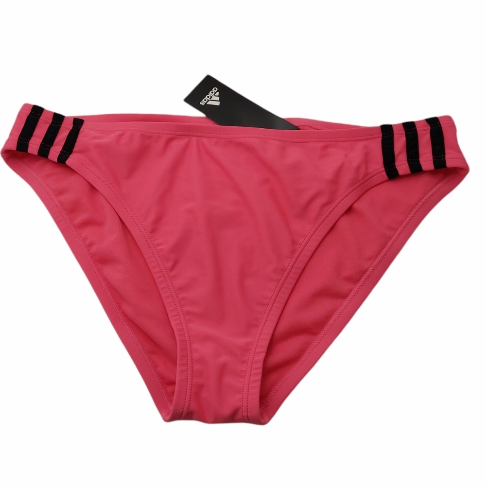 adidas Women's Size Medium Bikini Bottoms Sport Hipster Pink Black NEW Sporty